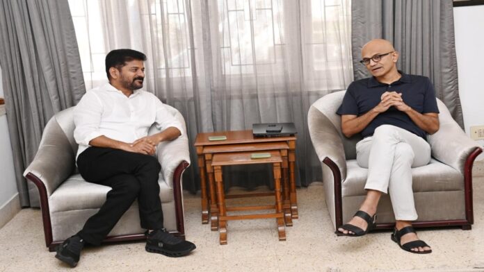 AI & beyond: Telangana CM meets Satya Nadella, seeks Microsoft’s support for tech ecosystem